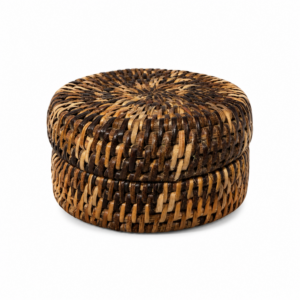 Hand-Woven Small Lidded Basket