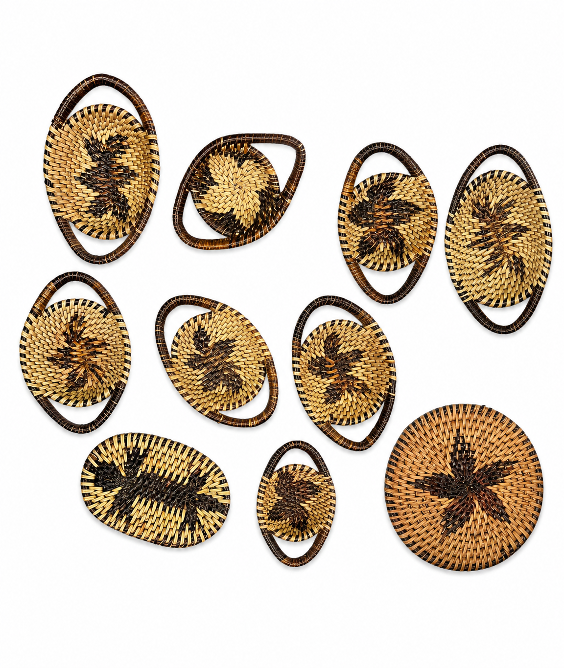 Hand-Woven Fridge Magnet Basket — Round Flat