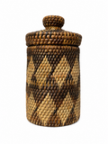 Hand-Woven Cylinder Container with Lid