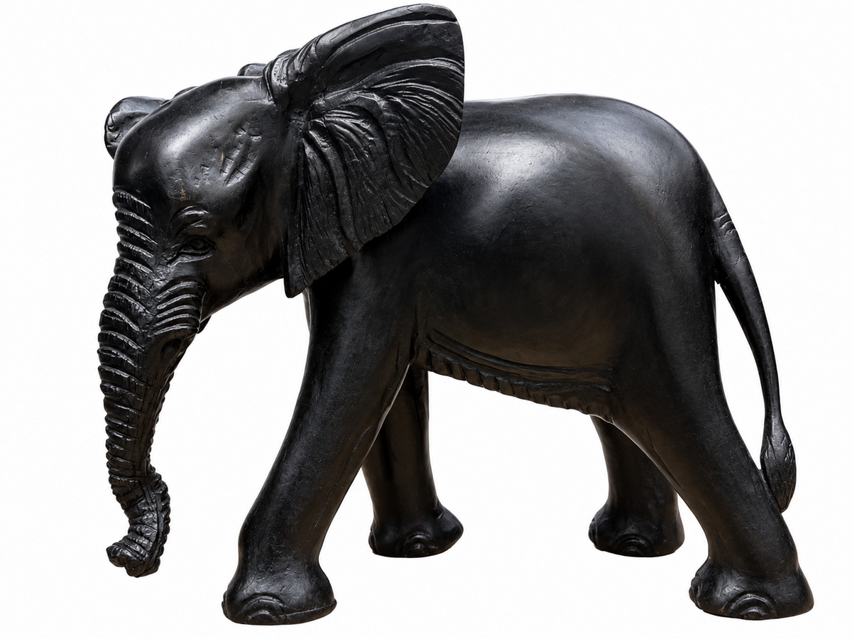 Carved Hardwood Elephant Sculpture