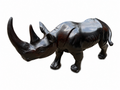 Carved Ebony Two-Horn Rhino Sculpture