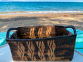 Hand-Woven Rectangular Basket with Handle