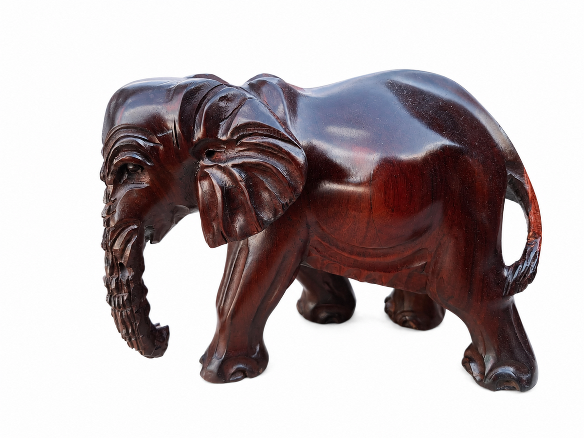 Carved Wooden Elephant Figurine