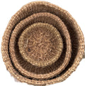 Rustic Brown Nested Sisal Bowl Set (3-Piece)