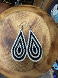 Beaded Spiral Teardrop Earrings