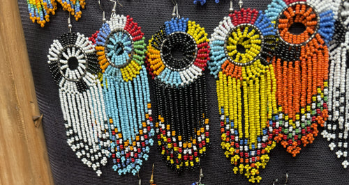 Beaded Sunburst Ring Earrings