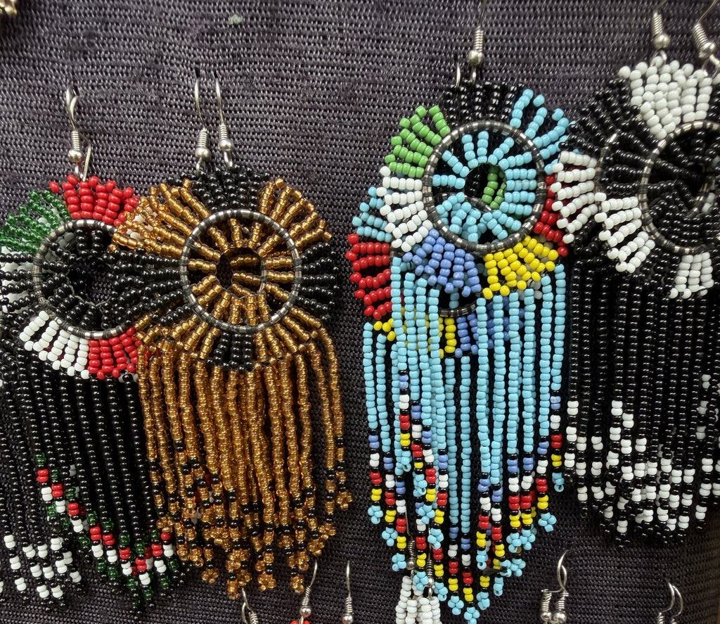 Beaded Sunburst Ring Earrings