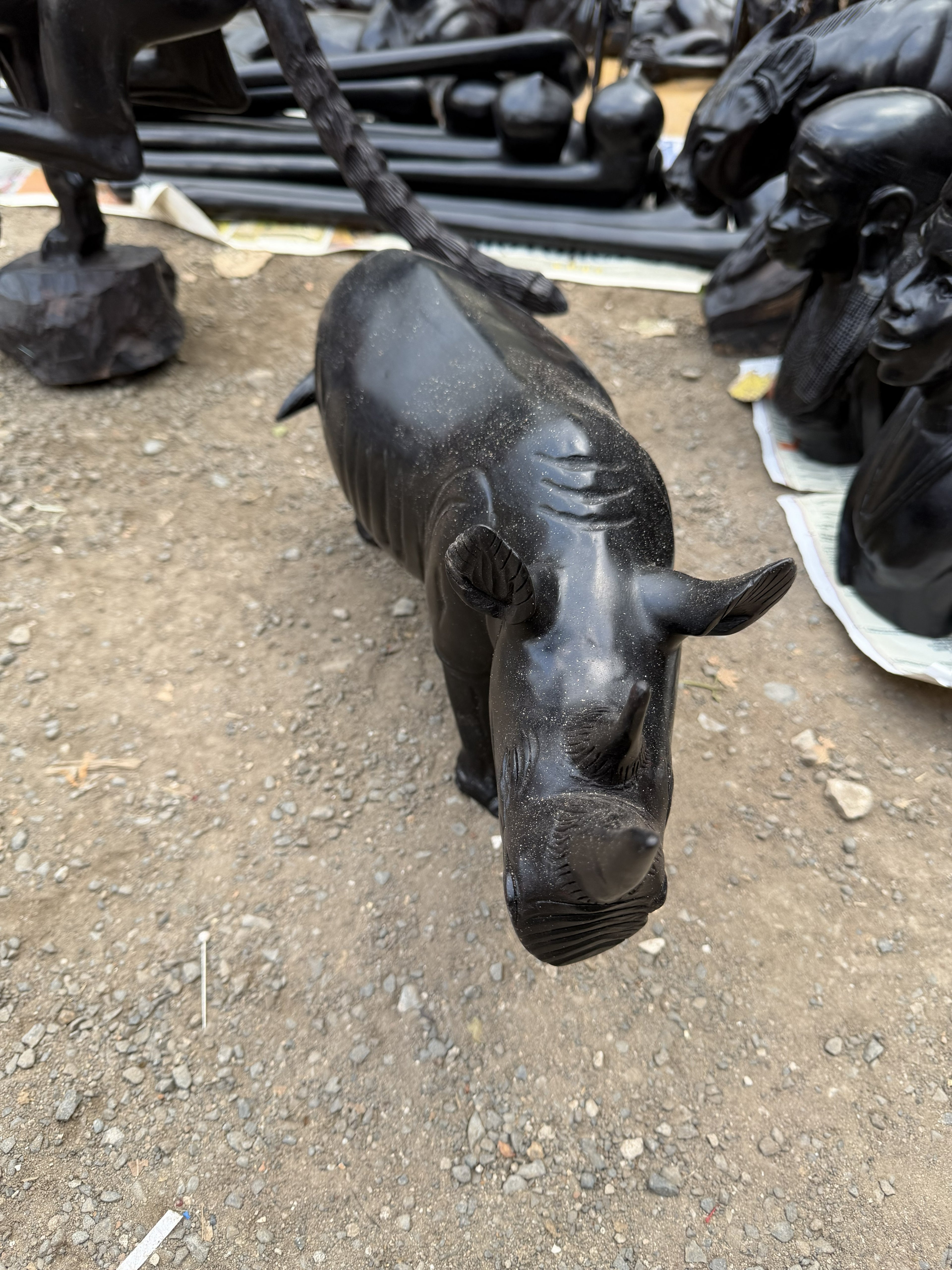 Carved Ebony Rhino Calf