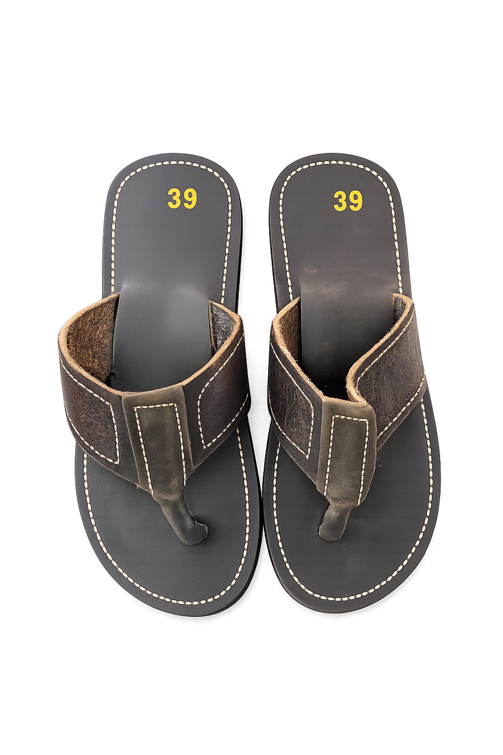 Brown Leather Thong Sandals
