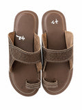 Two-Strap Textured Leather Sandals
