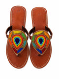 Rainbow Teardrop Beaded Sandals