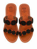 Double-Strap Beaded Medallion Slides