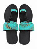 Turquoise Beaded Leather Thong Sandals