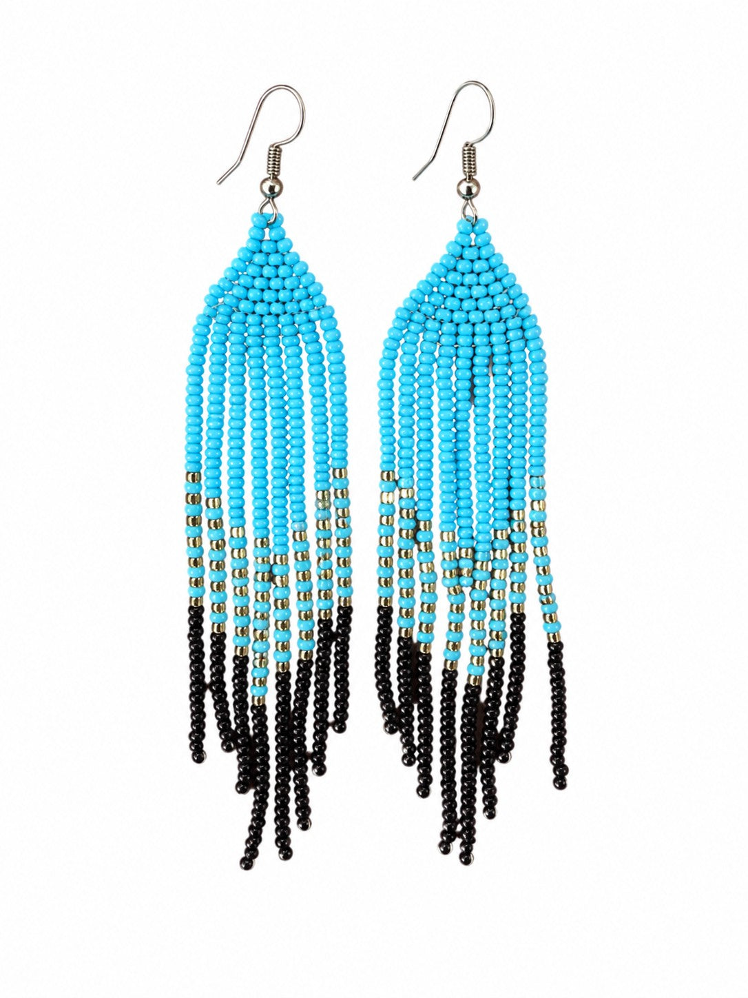 Beaded Fringe Tassel Earrings