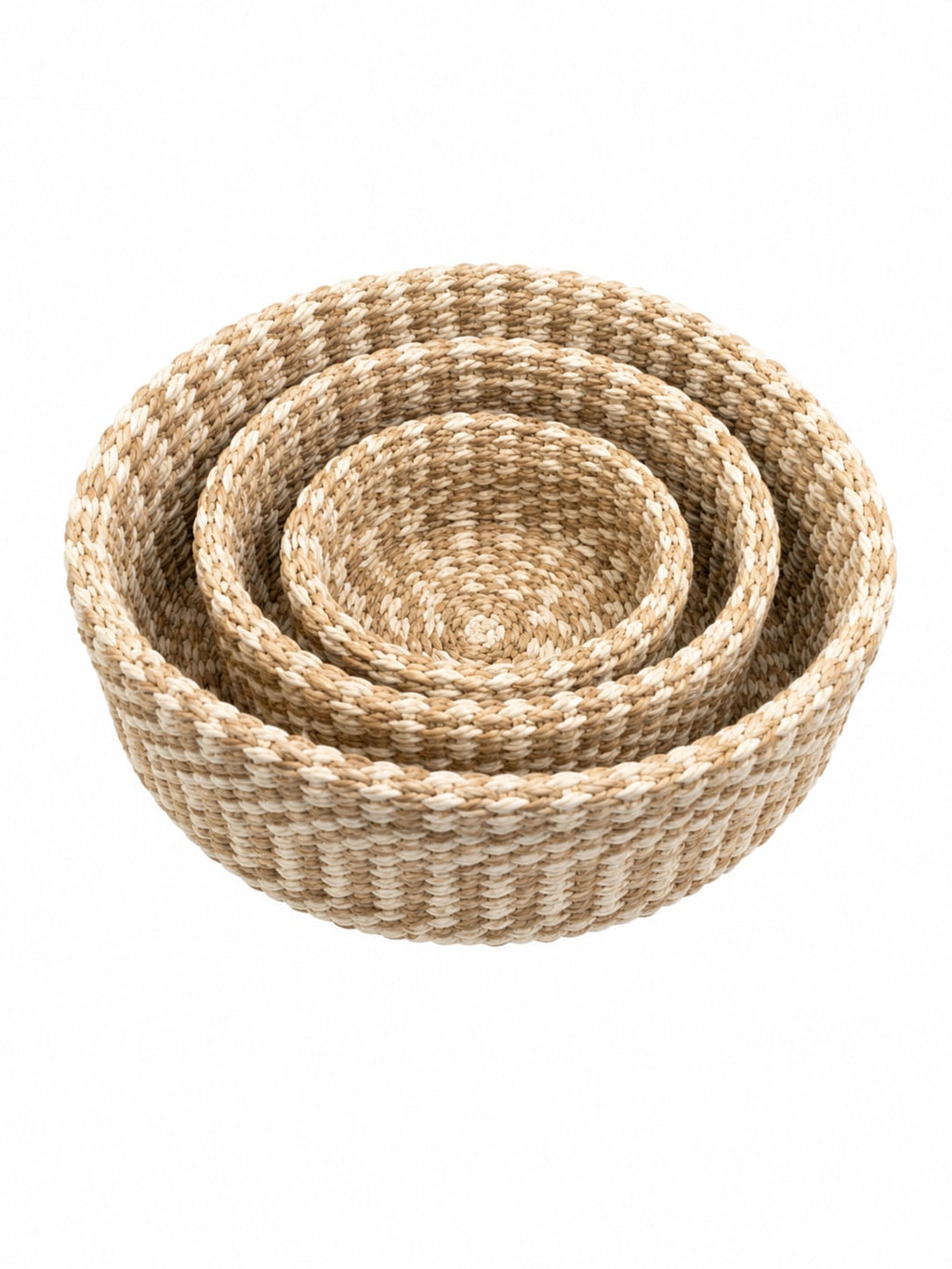Two-Tone Nested Sisal Bowl Set (3-Piece)