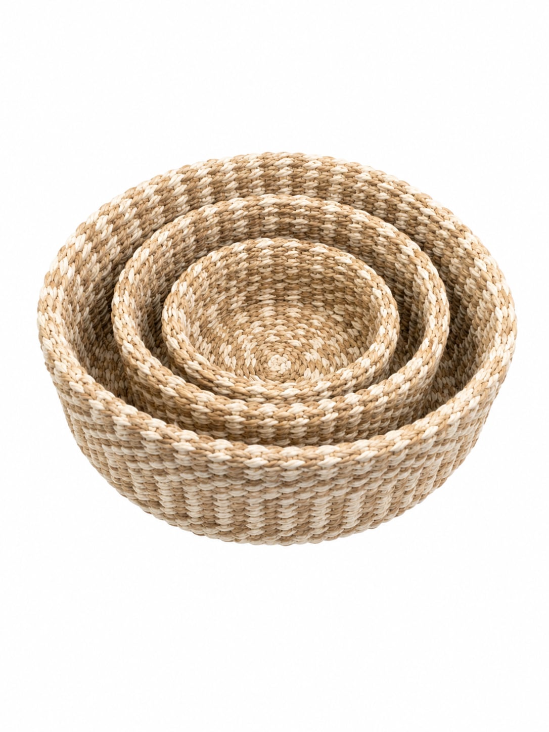 Two-Tone Nested Sisal Bowl Set (3-Piece)