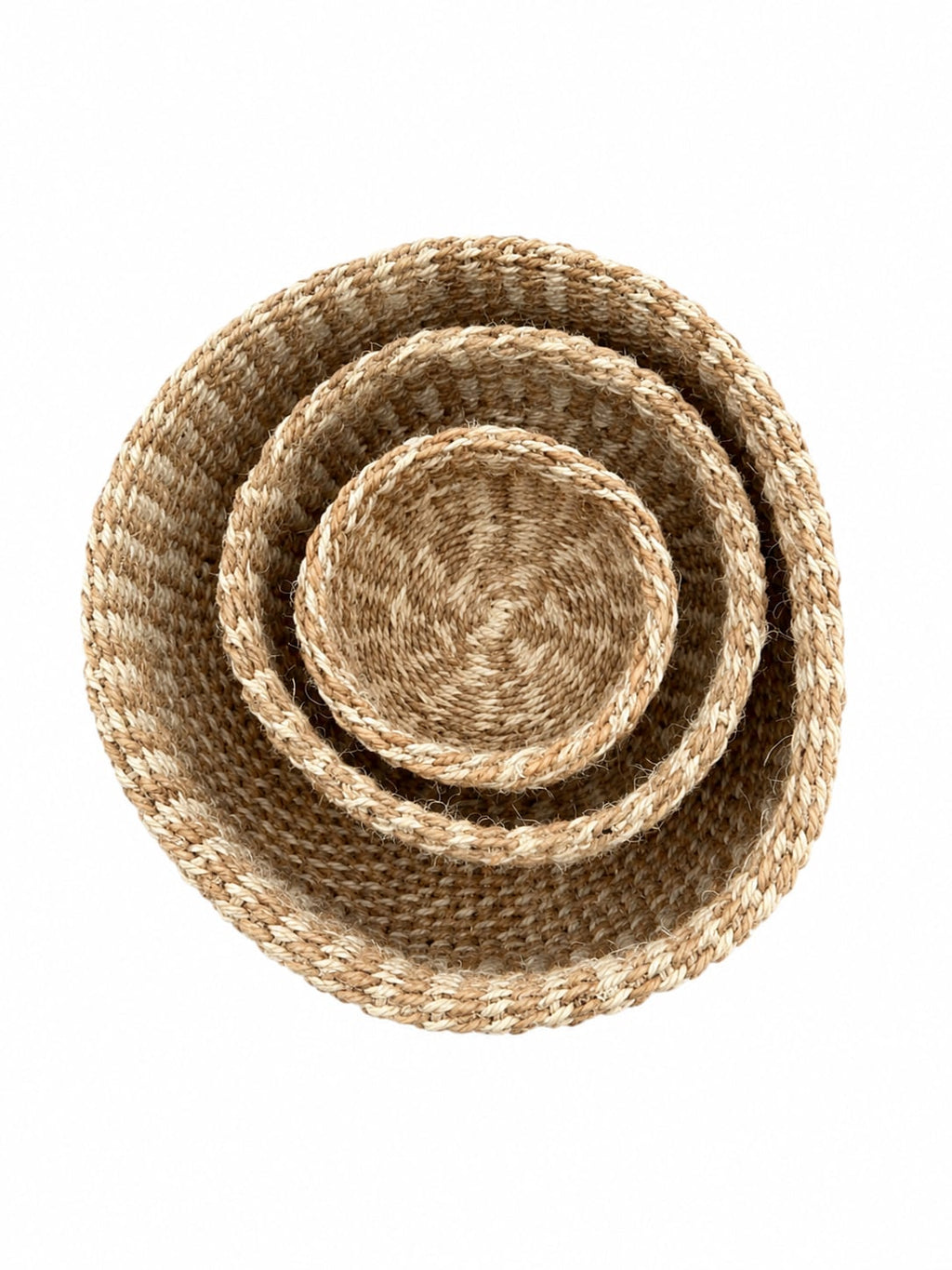 Two-Tone Nested Sisal Bowl Set (3-Piece)