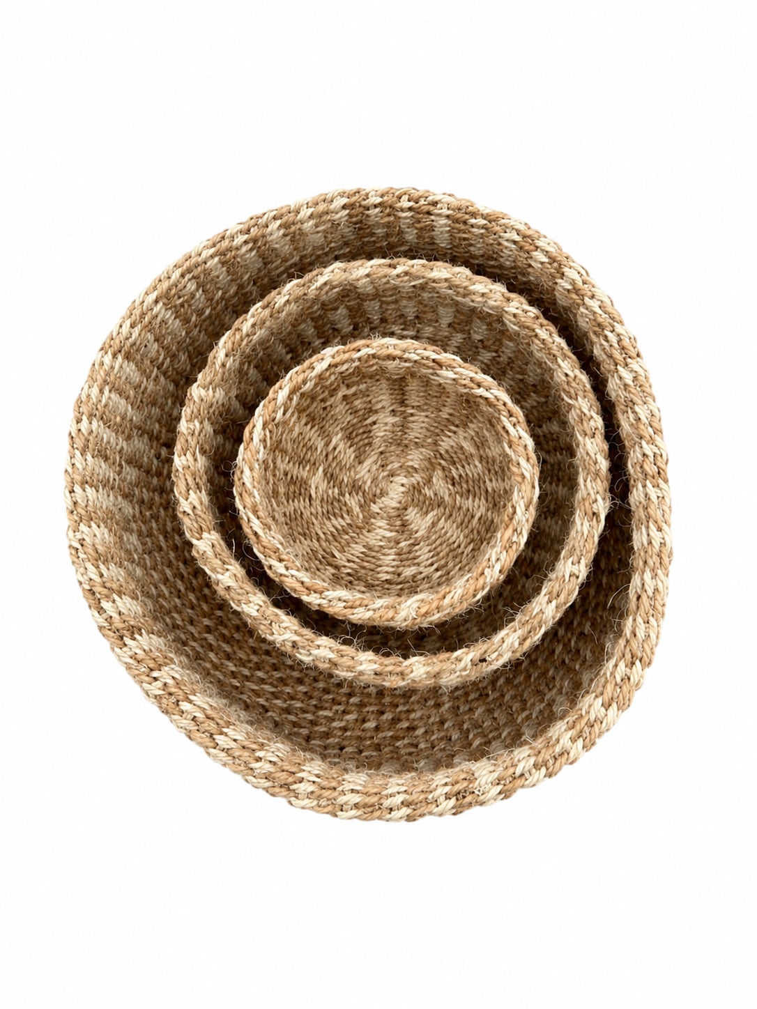 Two-Tone Nested Sisal Bowl Set (3-Piece)