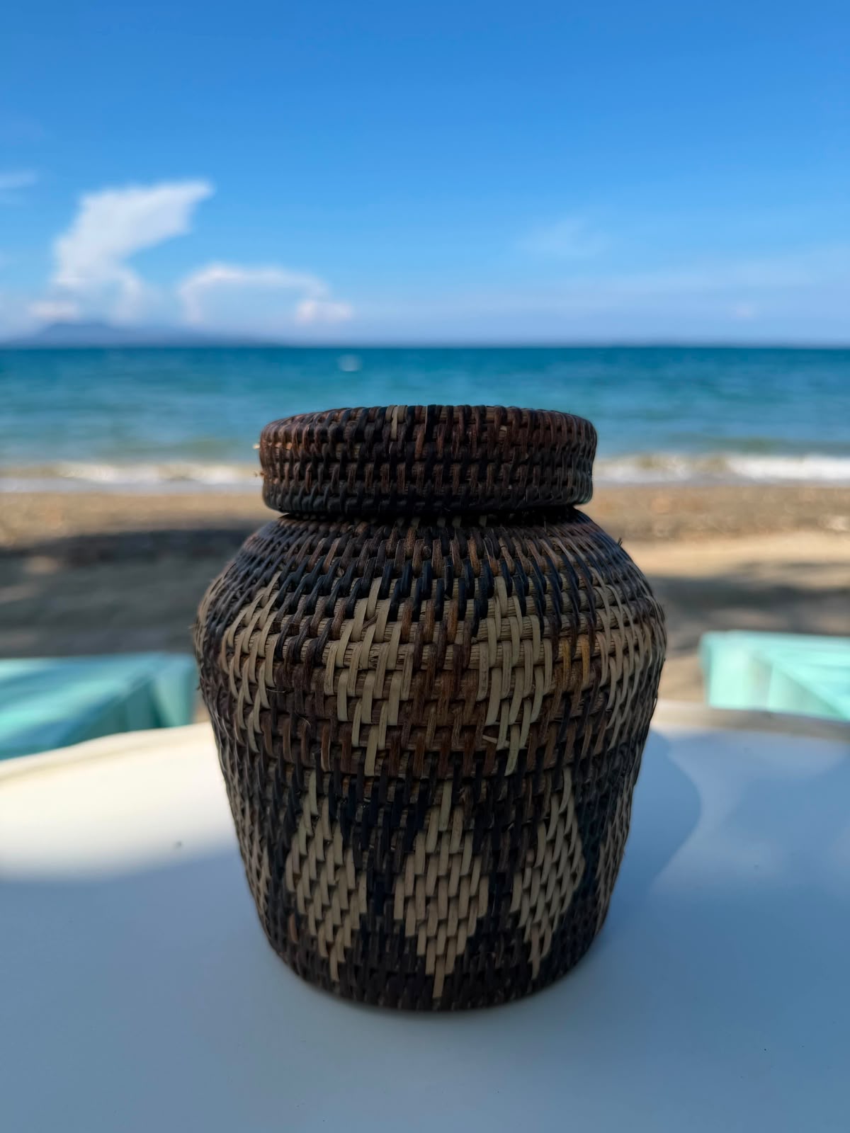 Hand-Woven Lidded Storage Jar